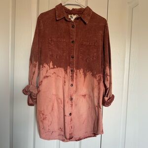 Peach Love California Corduroy button up dress